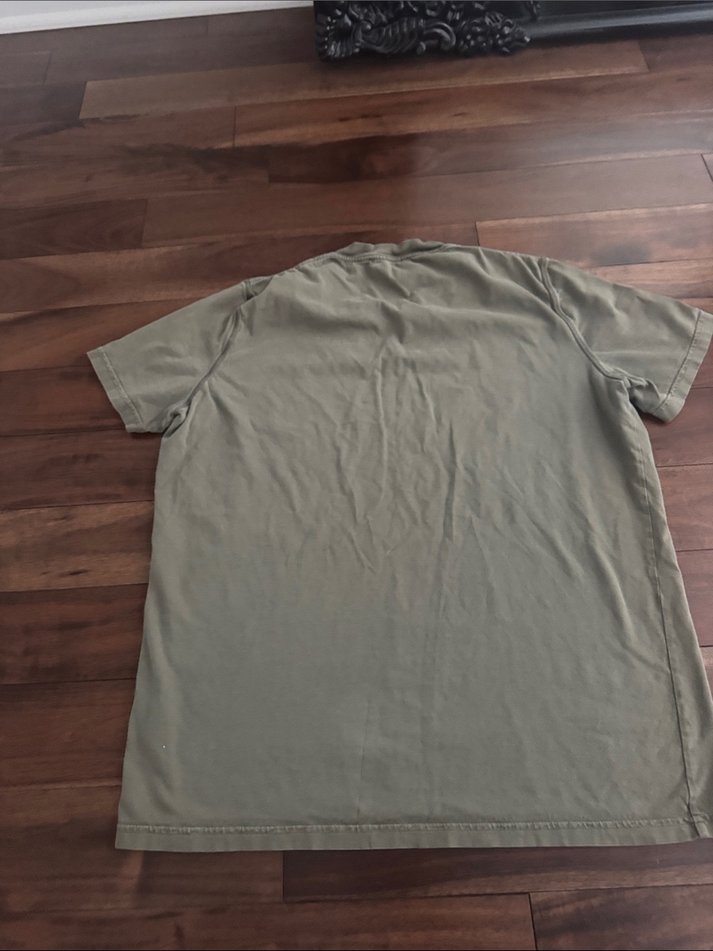 DSQUARED Olive Green V-Neck Tee with Black Logo - Picture 2 of 2